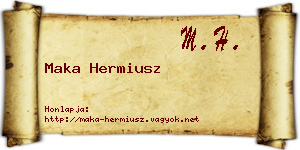 Maka Hermiusz névjegykártya